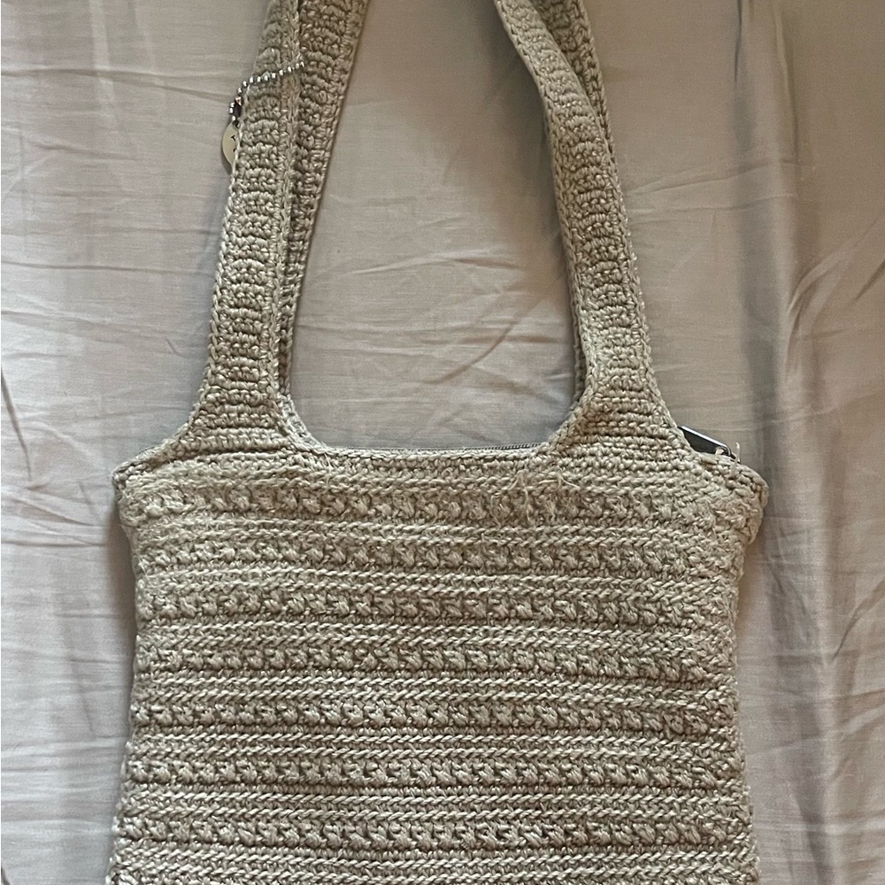The Sak Cream Crochet Shoulder Bag with Textured Design